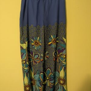 The Classic Floral Maxi Skirt in Blue and Green